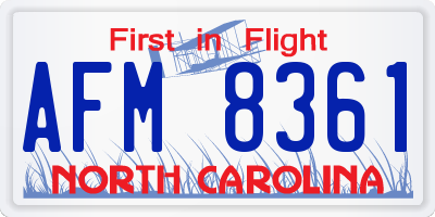 NC license plate AFM8361