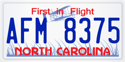 NC license plate AFM8375