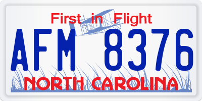 NC license plate AFM8376