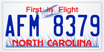 NC license plate AFM8379