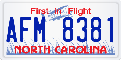 NC license plate AFM8381