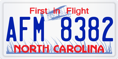 NC license plate AFM8382