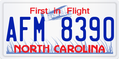 NC license plate AFM8390