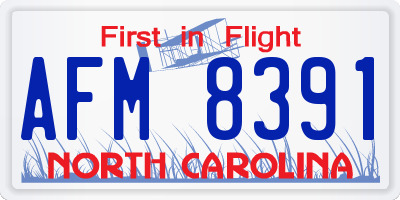 NC license plate AFM8391