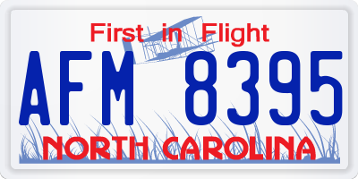 NC license plate AFM8395