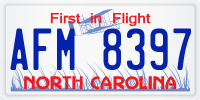 NC license plate AFM8397