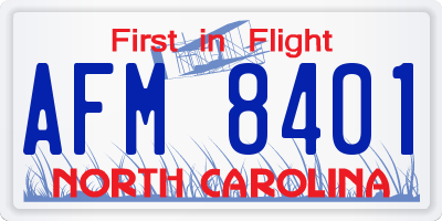 NC license plate AFM8401