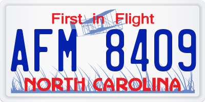 NC license plate AFM8409