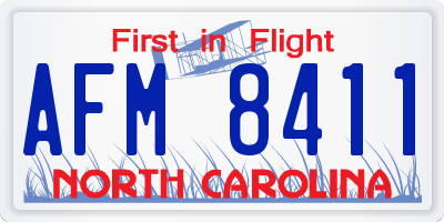 NC license plate AFM8411