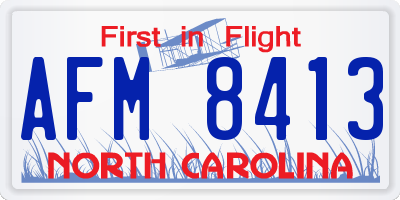 NC license plate AFM8413