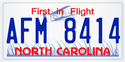 NC license plate AFM8414