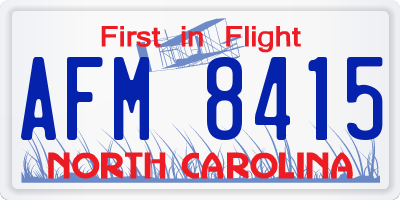 NC license plate AFM8415