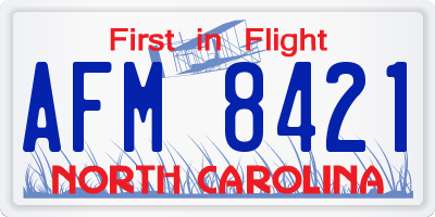 NC license plate AFM8421