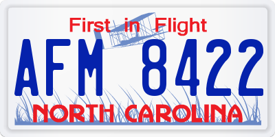 NC license plate AFM8422