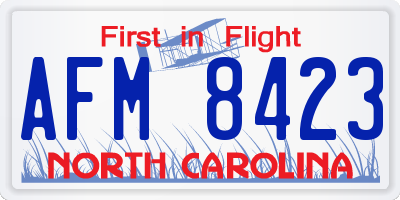 NC license plate AFM8423