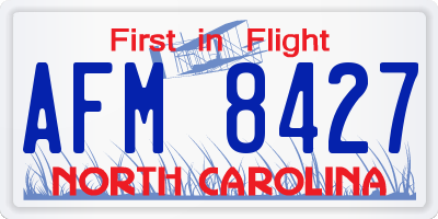 NC license plate AFM8427