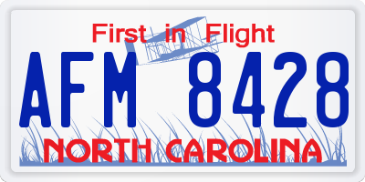 NC license plate AFM8428