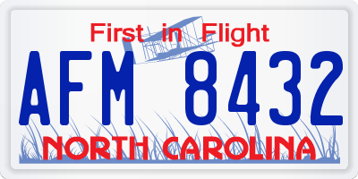 NC license plate AFM8432