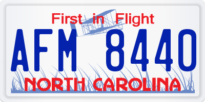NC license plate AFM8440