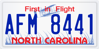 NC license plate AFM8441