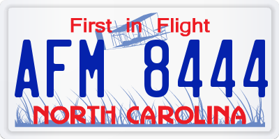 NC license plate AFM8444