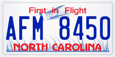 NC license plate AFM8450