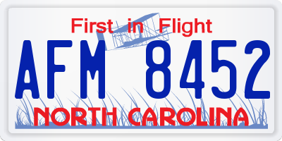 NC license plate AFM8452