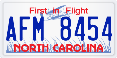 NC license plate AFM8454
