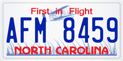 NC license plate AFM8459