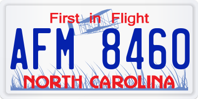 NC license plate AFM8460