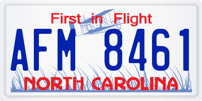 NC license plate AFM8461