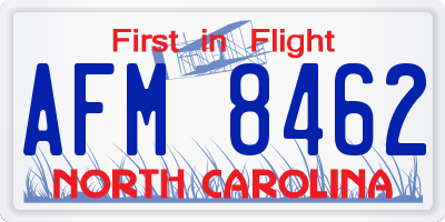 NC license plate AFM8462