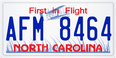 NC license plate AFM8464
