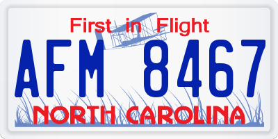 NC license plate AFM8467