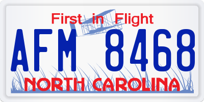 NC license plate AFM8468