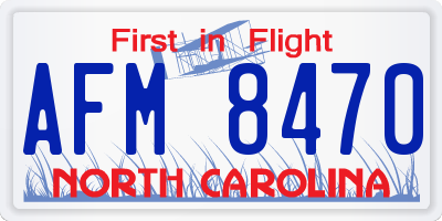 NC license plate AFM8470