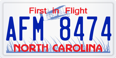 NC license plate AFM8474