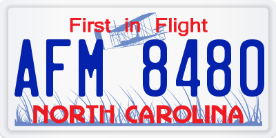 NC license plate AFM8480