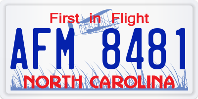 NC license plate AFM8481