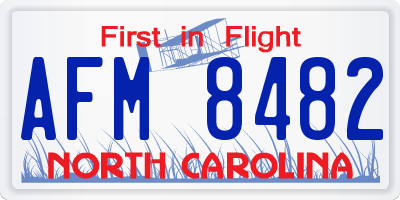 NC license plate AFM8482
