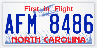 NC license plate AFM8486