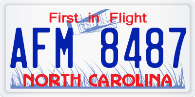 NC license plate AFM8487
