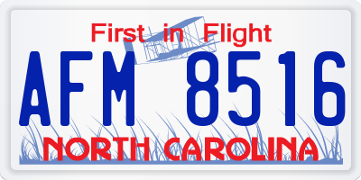 NC license plate AFM8516