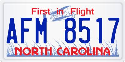 NC license plate AFM8517