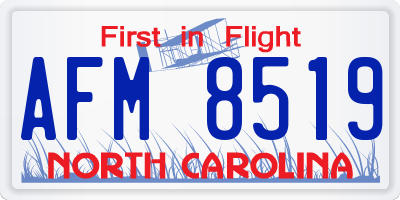 NC license plate AFM8519