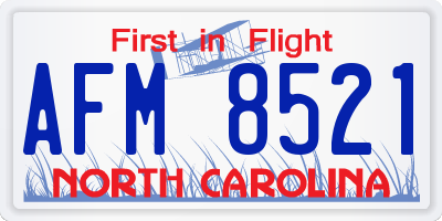 NC license plate AFM8521