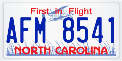 NC license plate AFM8541