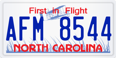 NC license plate AFM8544