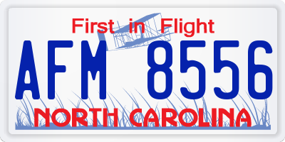 NC license plate AFM8556