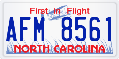 NC license plate AFM8561